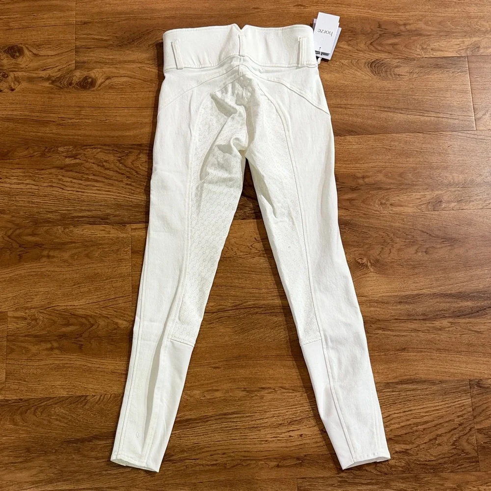 HORZE Women Sz 22 Angelina White‎ Full Seat Breeches Silicone Equestrian Pants